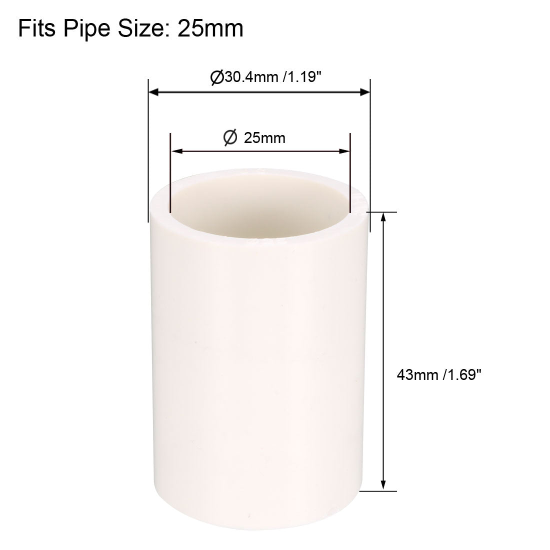 uxcell Uxcell 25mm Straight Metric PVC Pipe Fitting Coupling Adapter Connector 5 Pcs