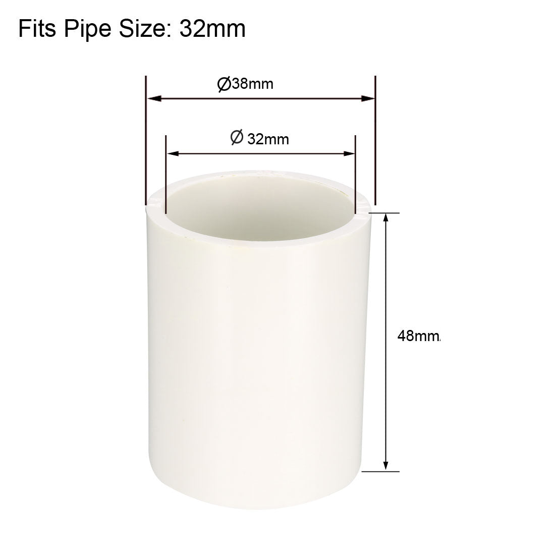 uxcell Uxcell 32mm Straight Metric PVC Pipe Fitting Coupling Adapter Connector 1 Pcs