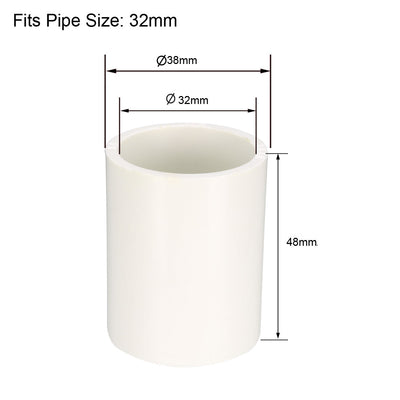 Harfington Uxcell 32mm Straight Metric PVC Pipe Fitting Coupling Adapter Connector 1 Pcs