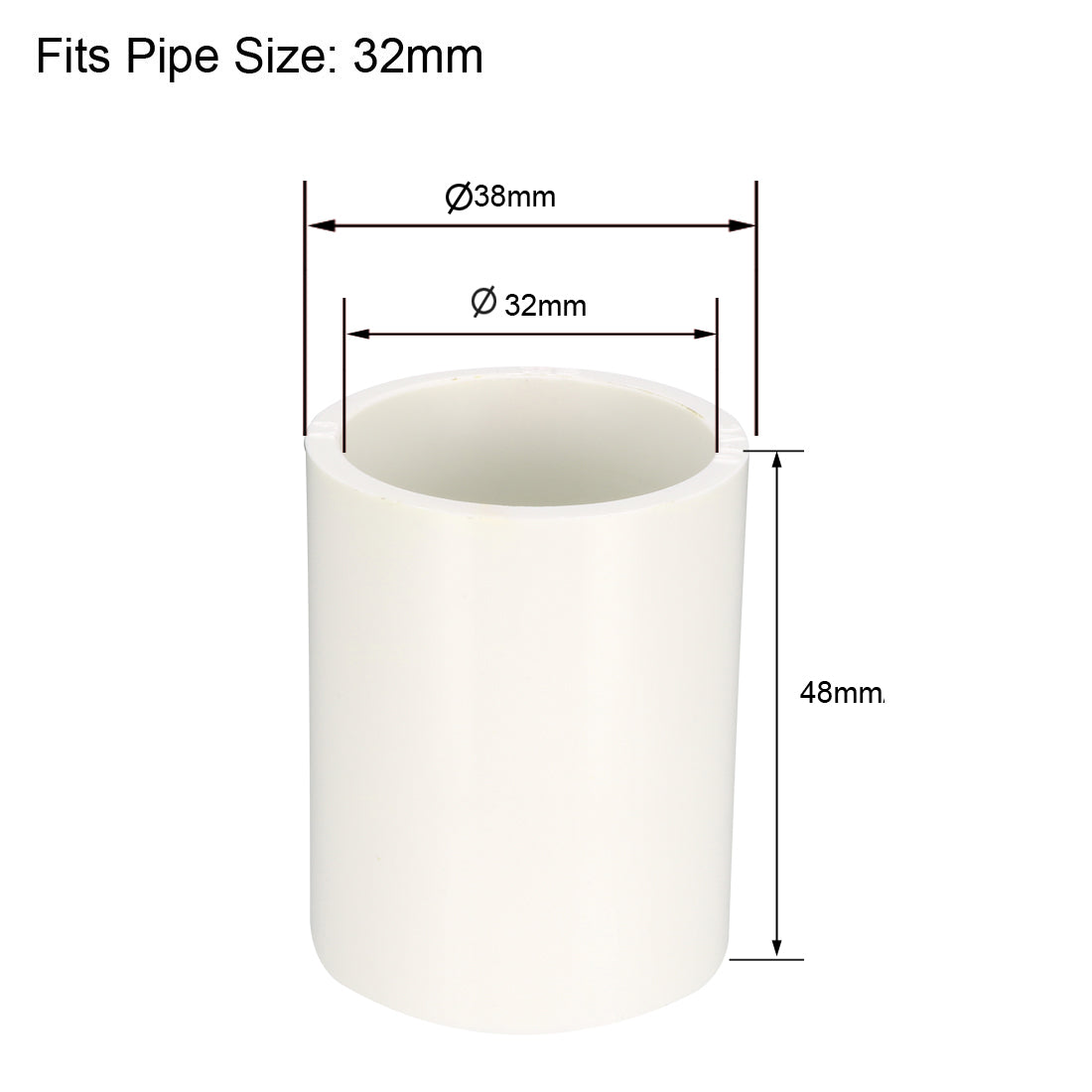 uxcell Uxcell 32mm Straight Metric PVC Pipe Fitting Coupling Adapter Connector 10 Pcs