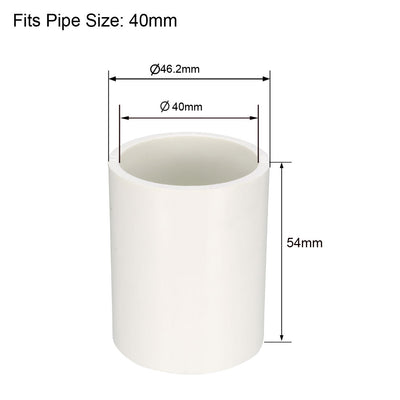 Harfington Uxcell 40mm Straight Metric PVC Pipe Fitting Coupling Adapter Connector 1 Pcs