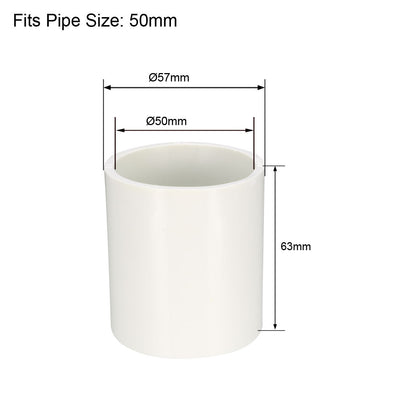 Harfington Uxcell 50mm Straight Metric PVC Pipe Fitting Coupling Adapter 1 Pcs