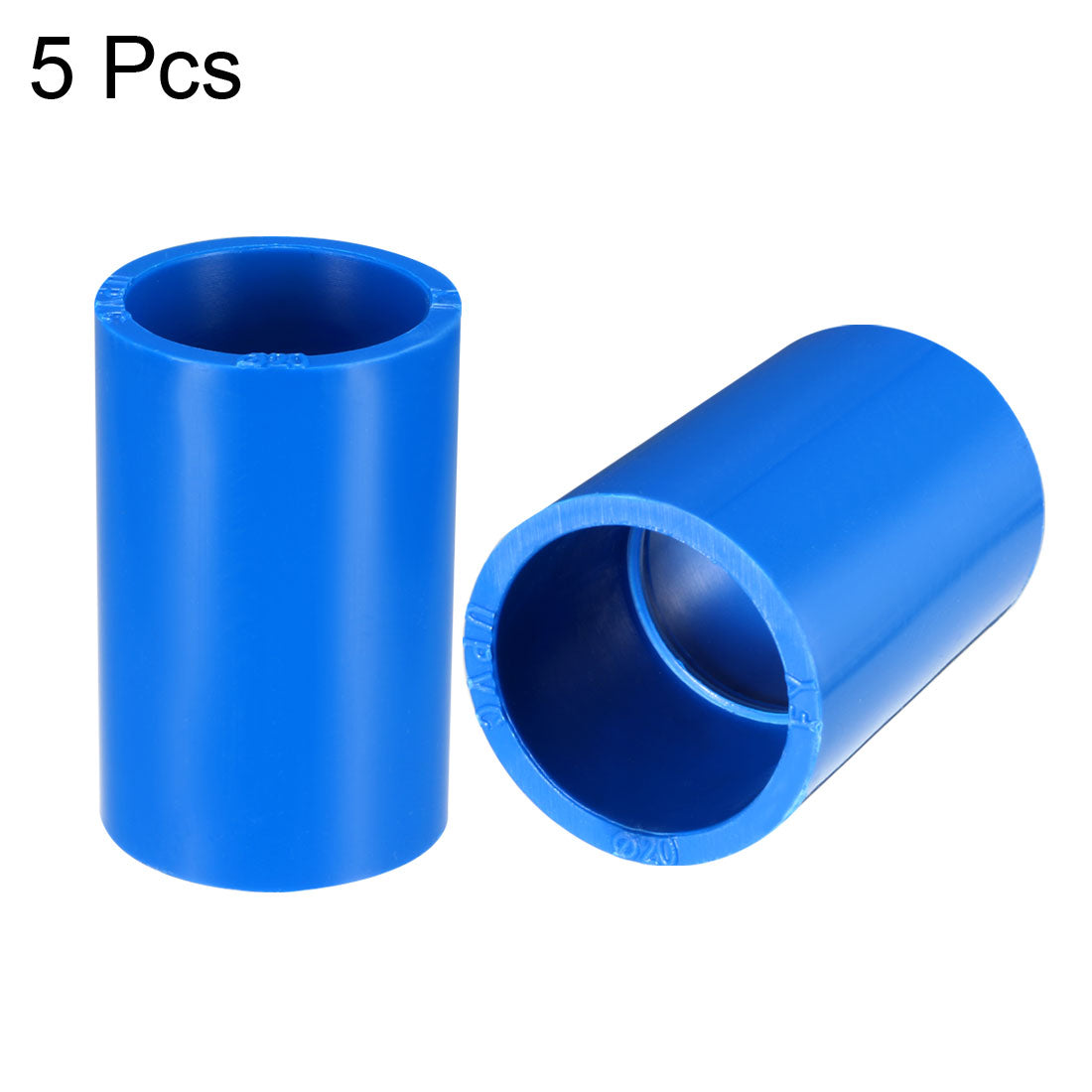 uxcell Uxcell 20mm Straight Metric PVC Pipe Fitting Coupling Adapter Connector Blue 5 Pcs