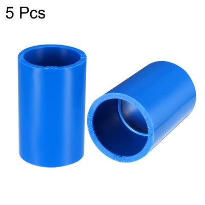 Harfington Uxcell 20mm Straight Metric PVC Pipe Fitting Coupling Adapter Connector Blue 5 Pcs