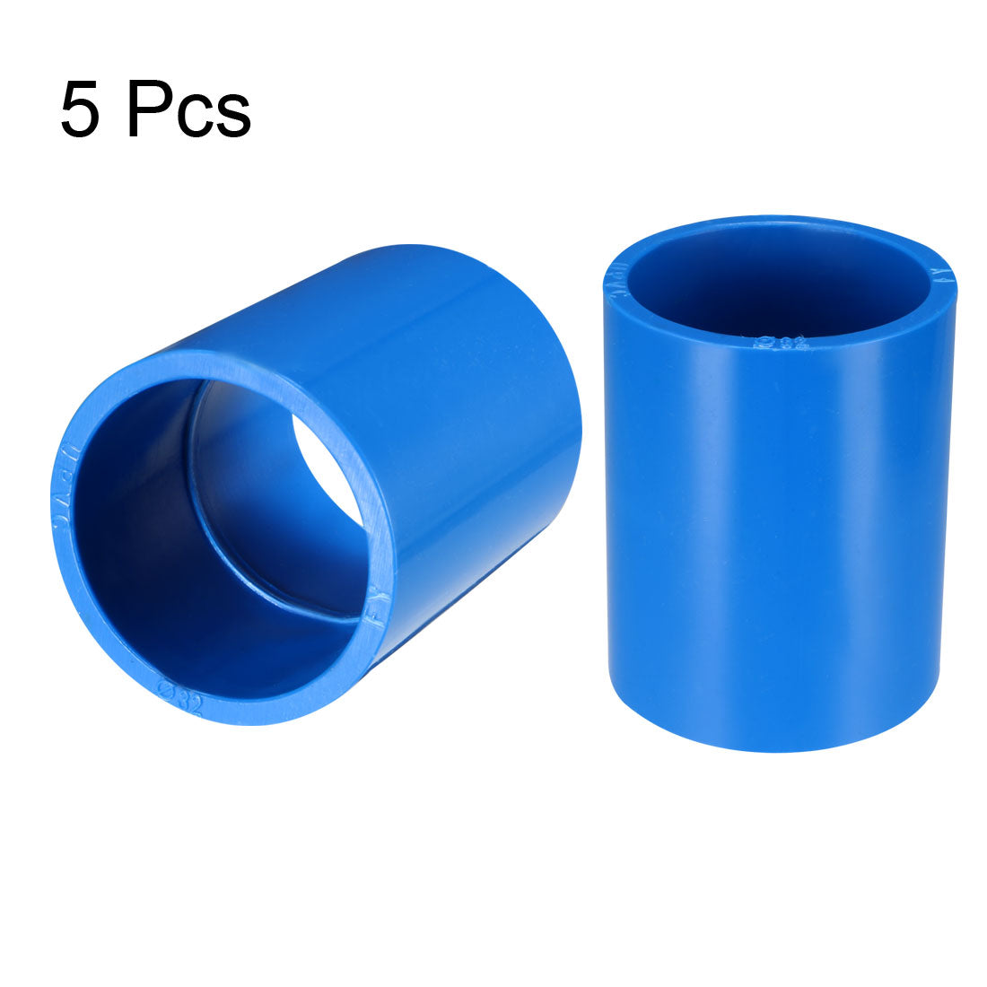 uxcell Uxcell 32mm Straight Metric PVC Pipe Fitting Coupling Adapter Connector Blue 5 Pcs