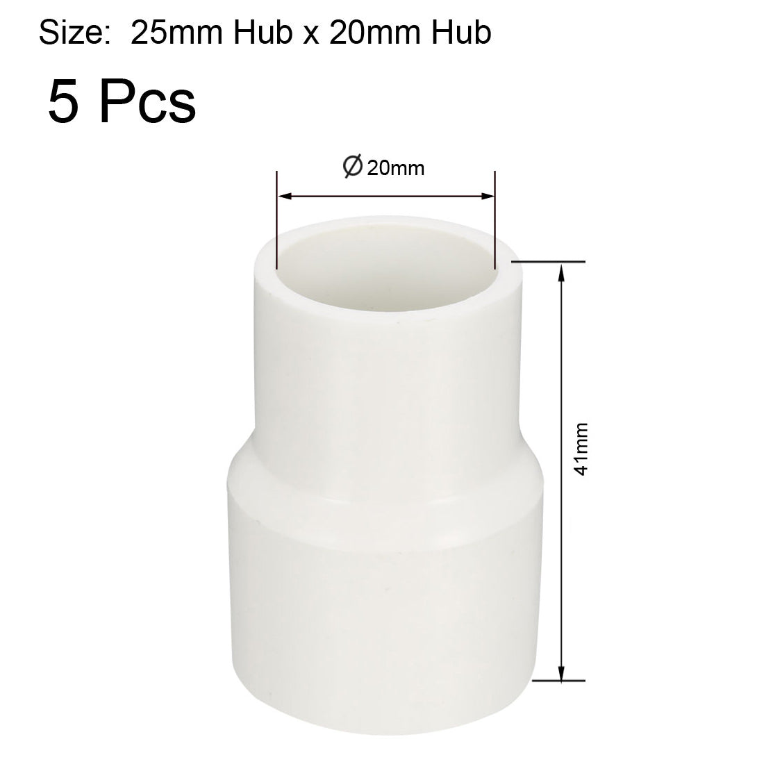 uxcell Uxcell 5pcs 25mm x 20mm Metric Reducing Coupling Hub by Hub Pipe Fitting Adapter Connector