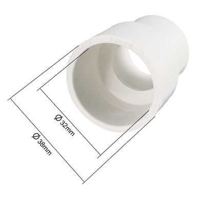 Harfington Uxcell 32mm x 25mm Metric PVC Reducing Coupling Hub by Hub Pipe Fitting Adapter Connector 5Pcs