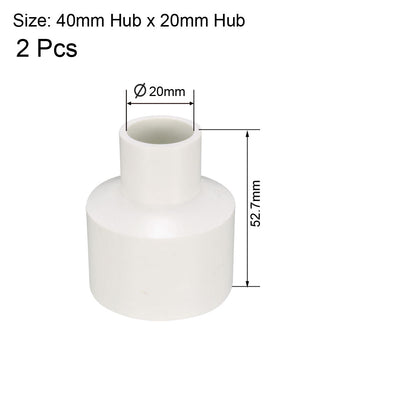 Harfington Uxcell 40mm x 20mm Metric PVC Reducing Coupling Hub by Hub Pipe Fitting Adapter Connector 2pcs