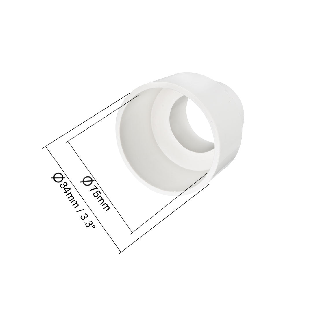 uxcell Uxcell 75mm x 50mm Metric PVC Reducing Coupling Hub by Hub Pipe Fitting Adapter Connector