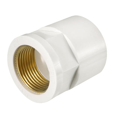 uxcell Uxcell 32mm Slip x 3/4G Female Brass Thread PVC Pipe Fitting Adapter