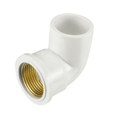 Harfington Uxcell 25mm Slip x 3/4PT Female Thread 90 Degree PVC Pipe Fitting Elbow