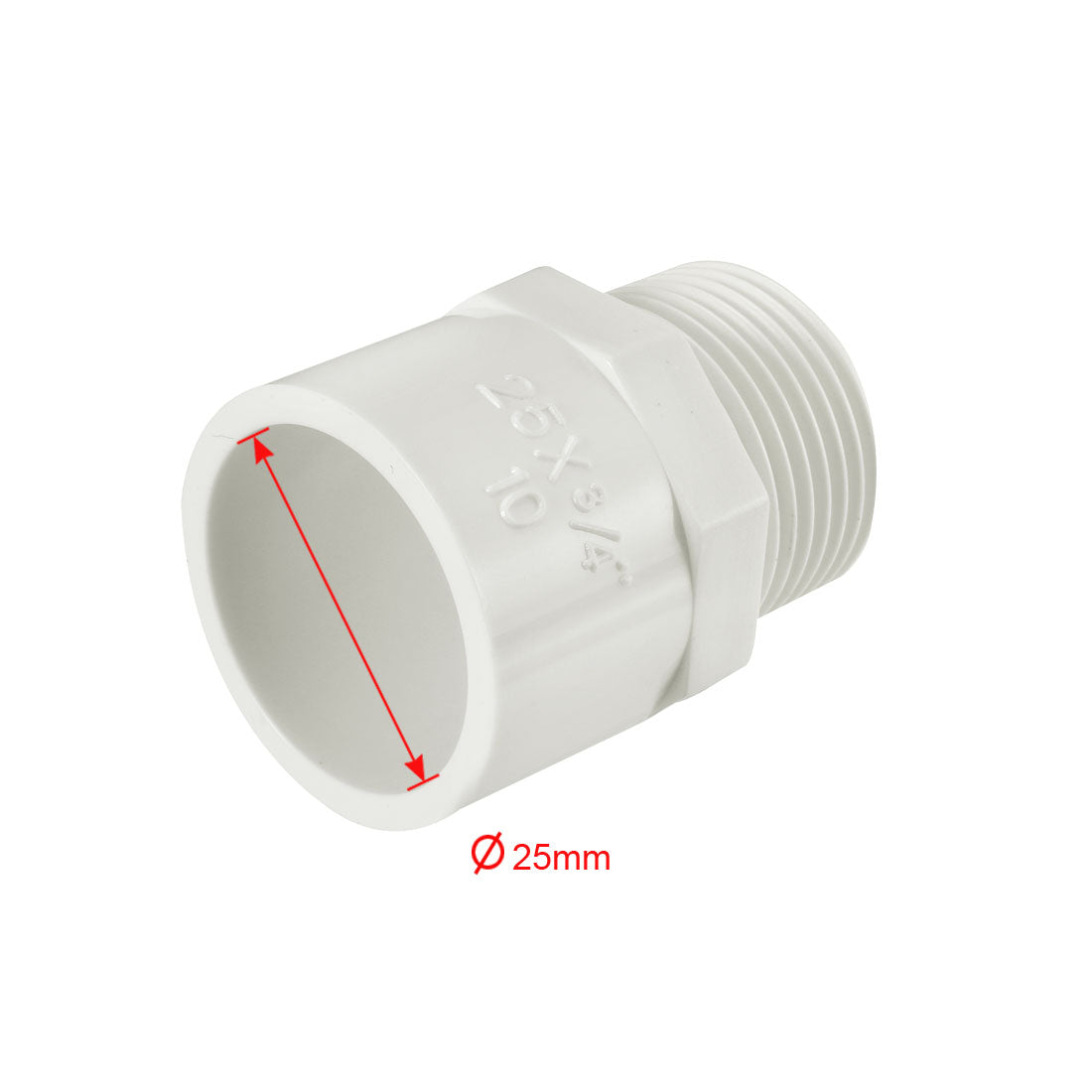 uxcell Uxcell 25mm Slip x 3/4 PT Male Thread PVC Pipe Fitting Adapter Connector 5 Pcs