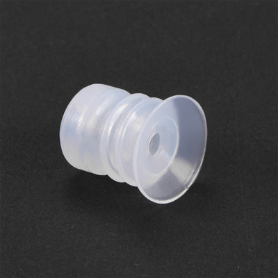 Harfington Uxcell Clear White Soft Silicone Waterproof Vacuum Suction Cup 15mmx5mm Bellows Suction Cup,4pcs