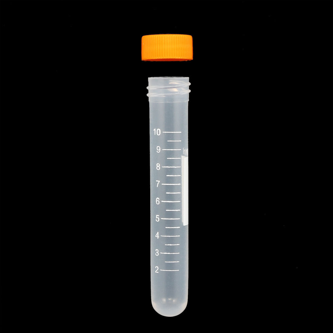 uxcell Uxcell 10 Pcs 10ml Plastic Centrifuge Tubes with Orange Screw Cap, Round Bottom, Graduated Marks