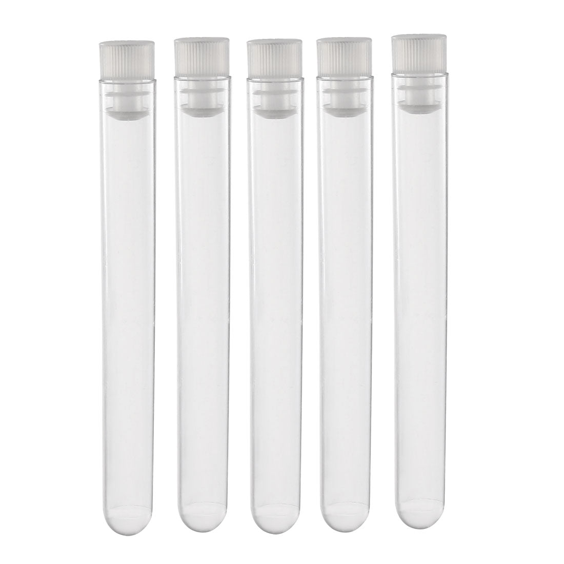 uxcell Uxcell 20 Pcs Centrifuge Test Tubes Round Bottom Polystyrene with White Cap 12 x 100mm