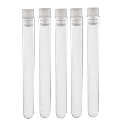 Harfington Uxcell 20 Pcs Centrifuge Test Tubes Round Bottom Polystyrene with White Cap 12 x 100mm