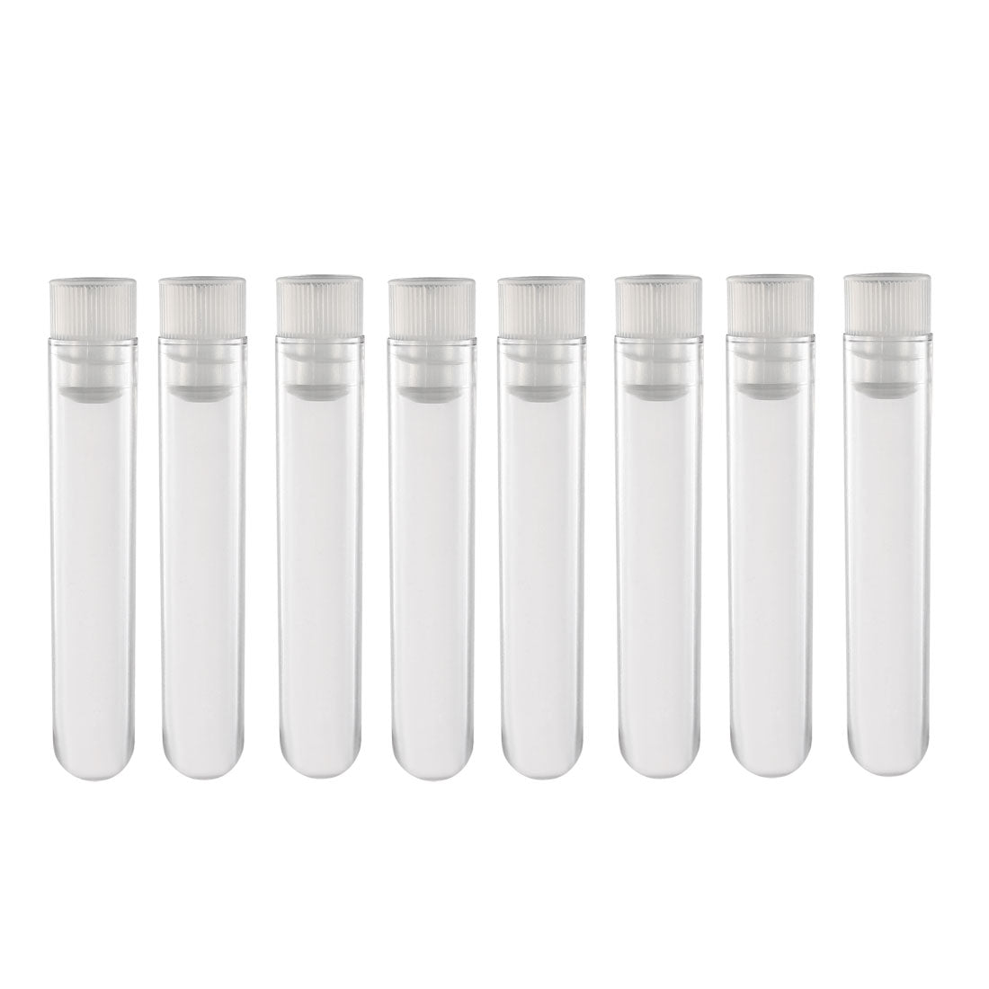 uxcell Uxcell 30 Pcs Centrifuge Test Tubes Round Bottom Polystyrene with White Cap 12 x 60mm