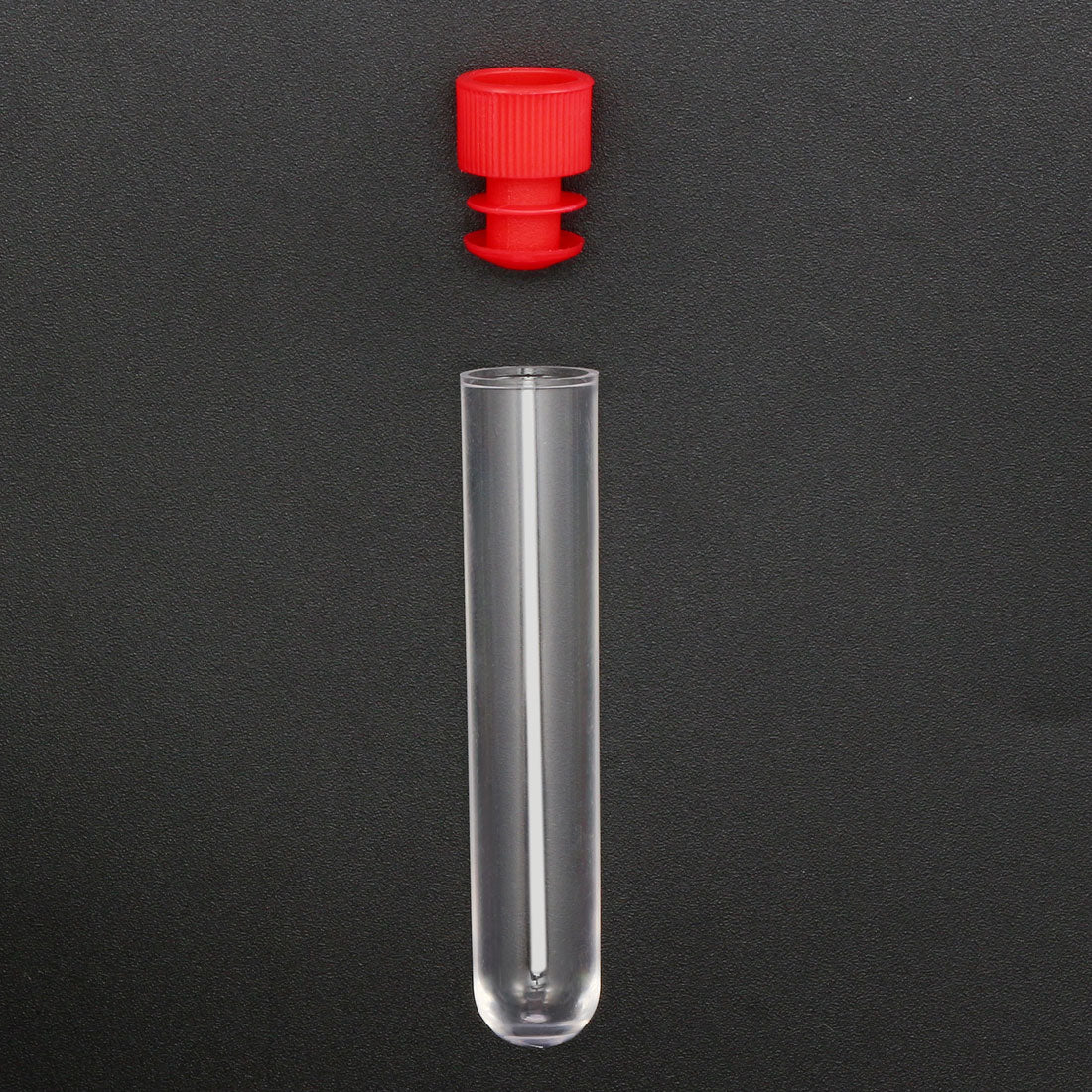 uxcell Uxcell 20 Pcs Centrifuge Test Tubes Round Bottom Polystyrene with Red Cap 12 x 60mm