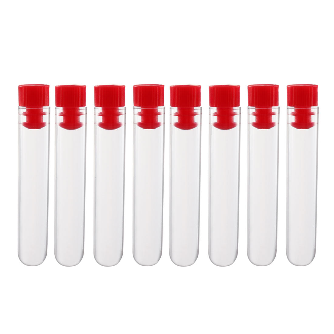 uxcell Uxcell 30 Pcs Centrifuge Test Tubes Round Bottom Polystyrene with Red Cap 12 x 60mm