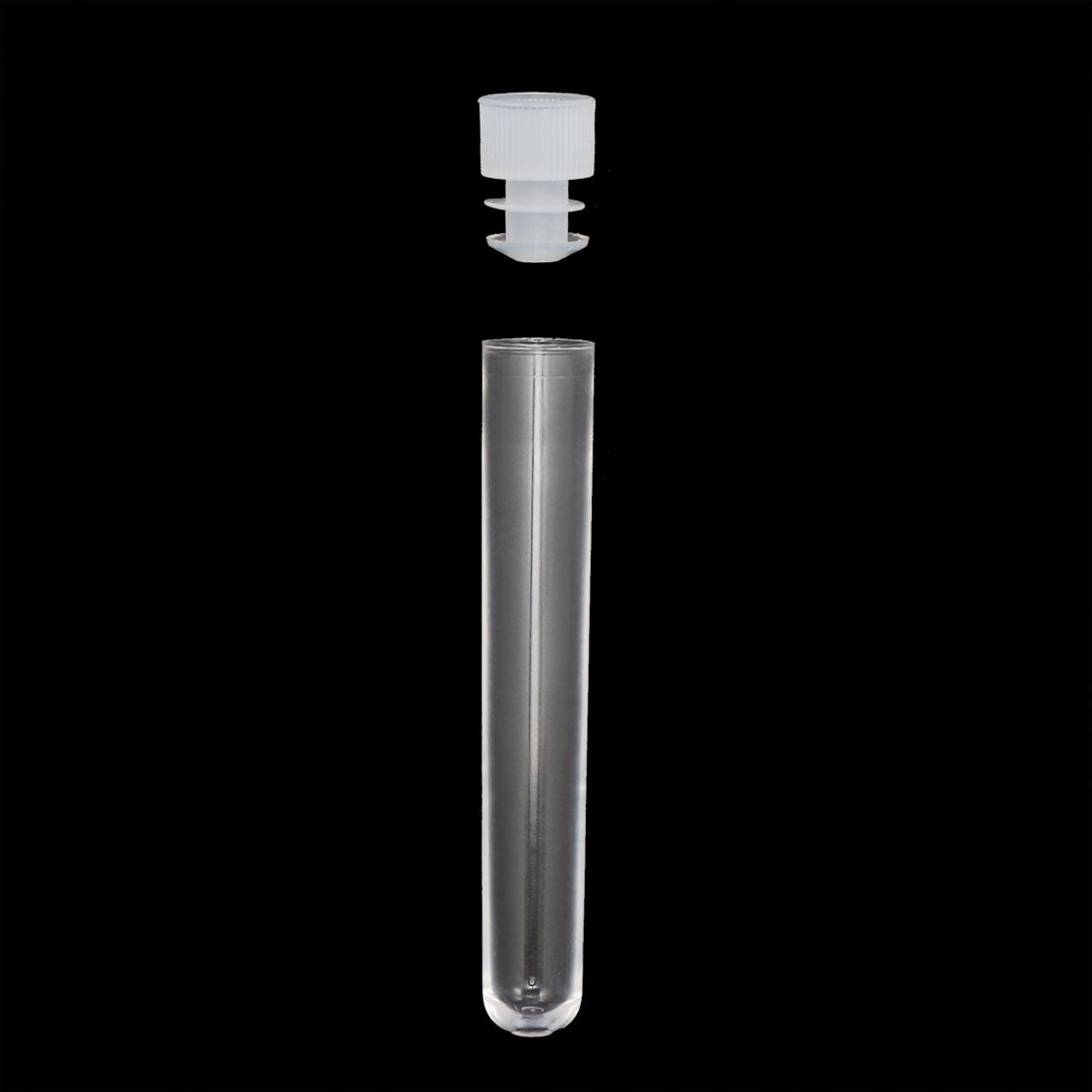 uxcell Uxcell 20 Pcs Centrifuge Test Tubes Round Bottom Polystyrene with White Cap 12 x 72mm