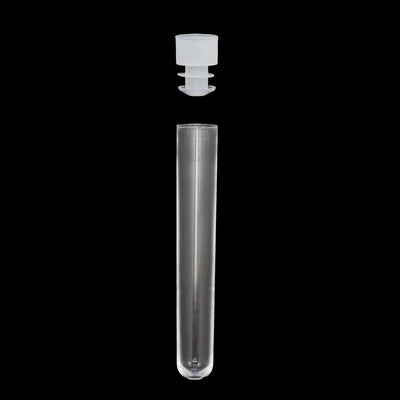 Harfington Uxcell 20 Pcs Centrifuge Test Tubes Round Bottom Polystyrene with White Cap 12 x 72mm