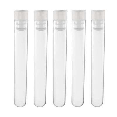 uxcell Uxcell 20 Pcs Centrifuge Test Tubes Round Bottom Polystyrene with White Cap 12 x 72mm