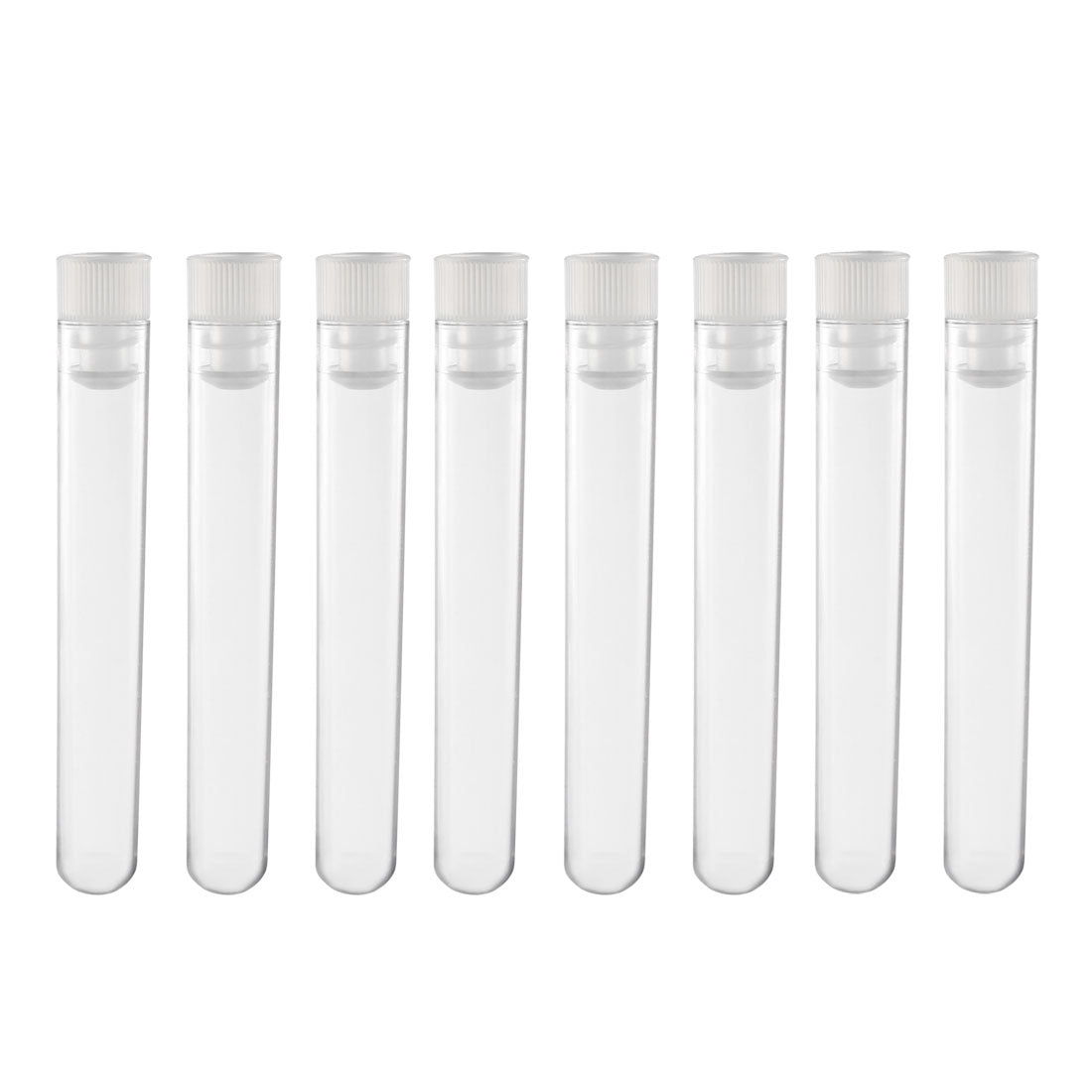 uxcell Uxcell 30 Pcs Centrifuge Test Tubes Round Bottom Polystyrene with White Cap 12 x 72mm