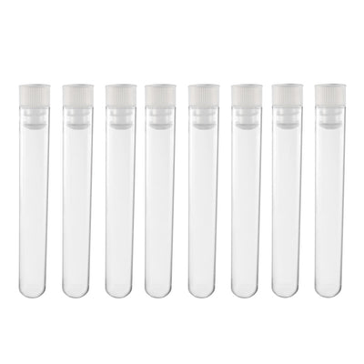 uxcell Uxcell 30 Pcs Centrifuge Test Tubes Round Bottom Polystyrene with White Cap 12 x 72mm