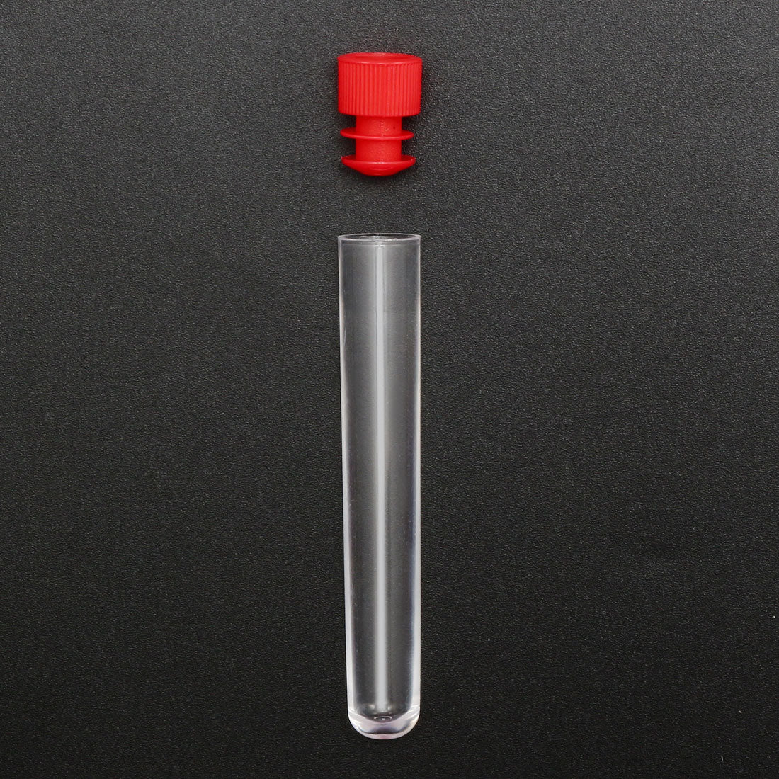 uxcell Uxcell 20 Pcs Centrifuge Test Tubes Round Bottom Polystyrene with Red Cap 12 x 72mm