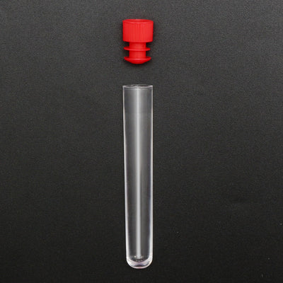 Harfington Uxcell 20 Pcs Centrifuge Test Tubes Round Bottom Polystyrene with Red Cap 12 x 72mm