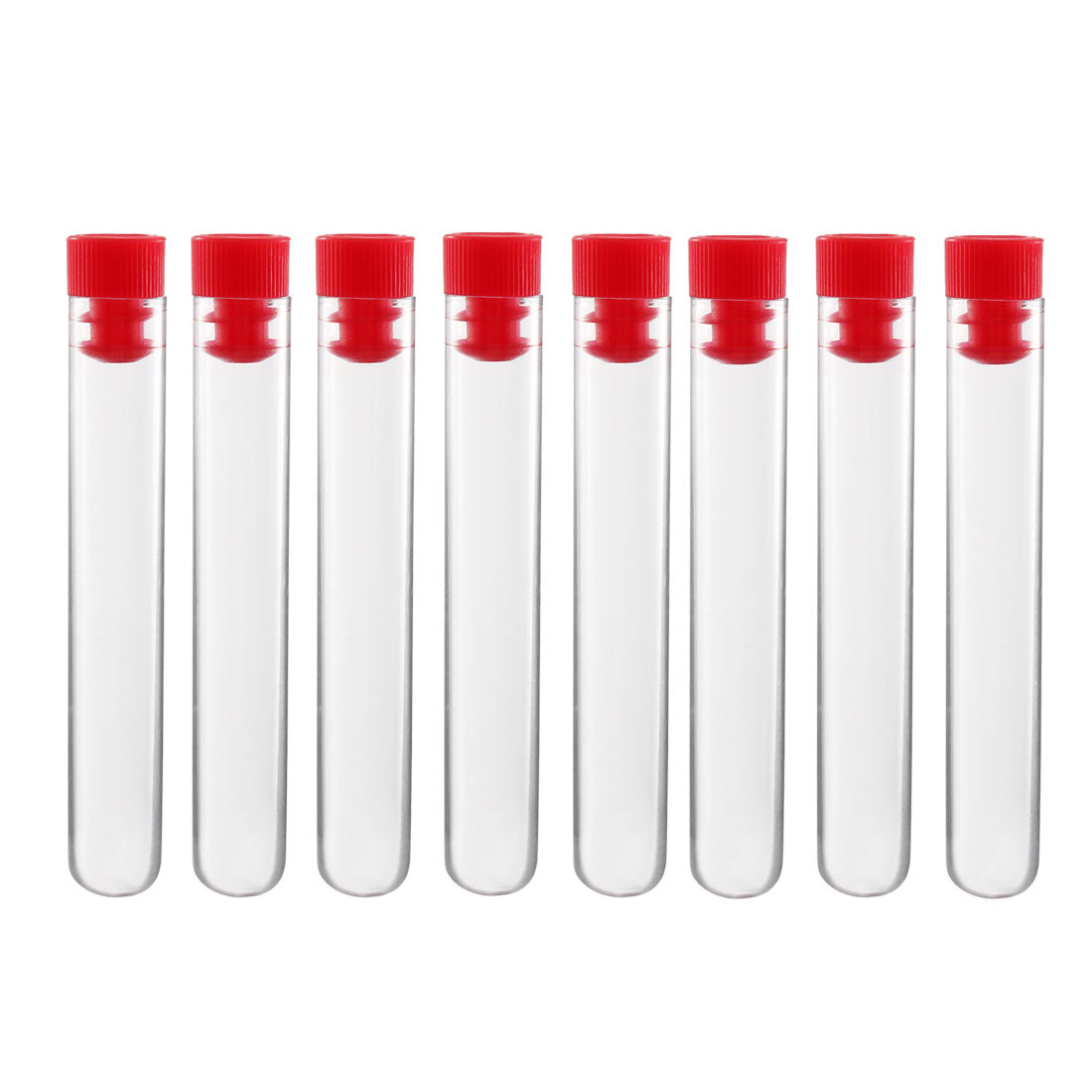 uxcell Uxcell 30 Pcs Centrifuge Test Tubes Round Bottom Polystyrene with Red Cap 12 x 72mm