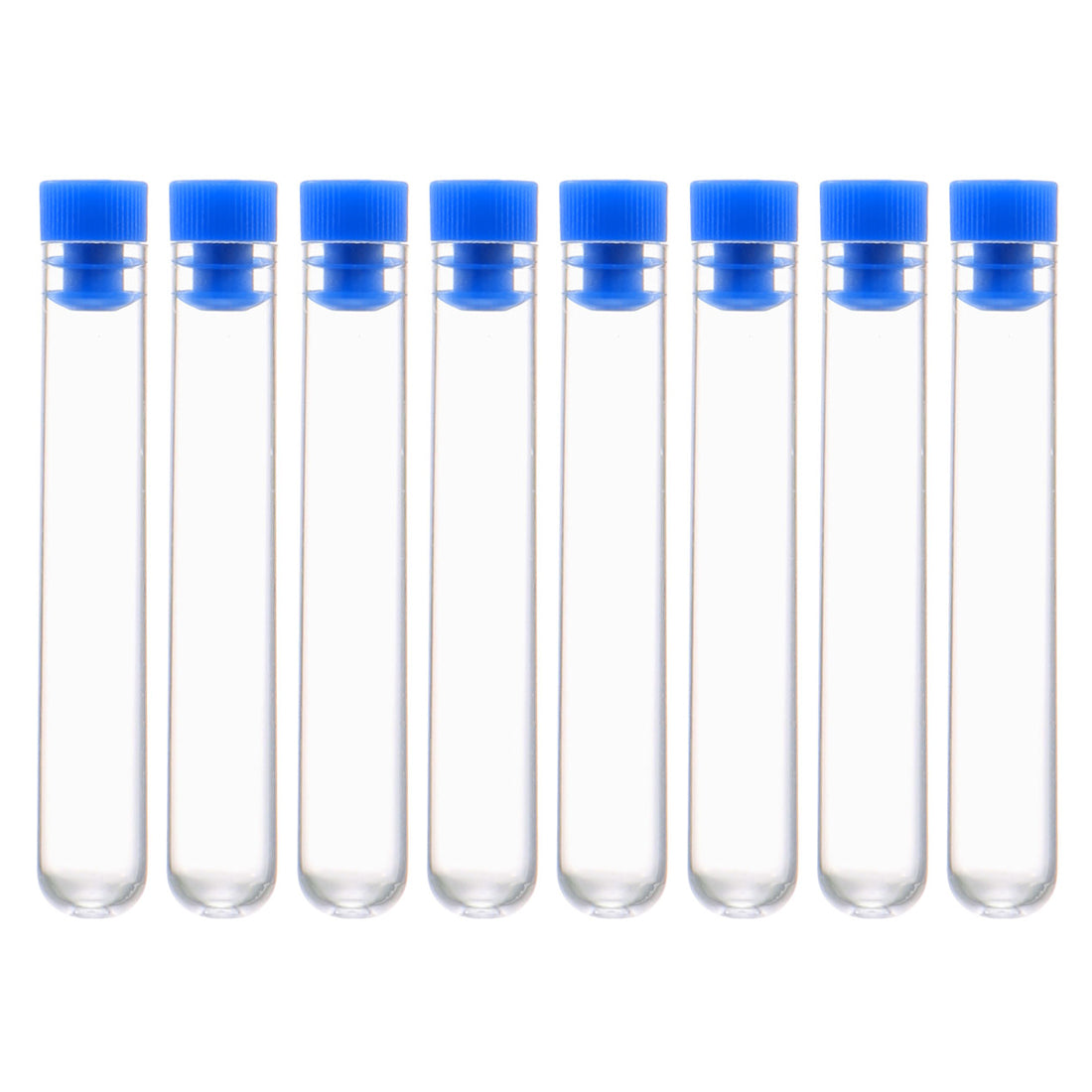 uxcell Uxcell 30 Pcs Centrifuge Test Tubes Round Bottom Polystyrene with Blue Cap 12 x 72mm