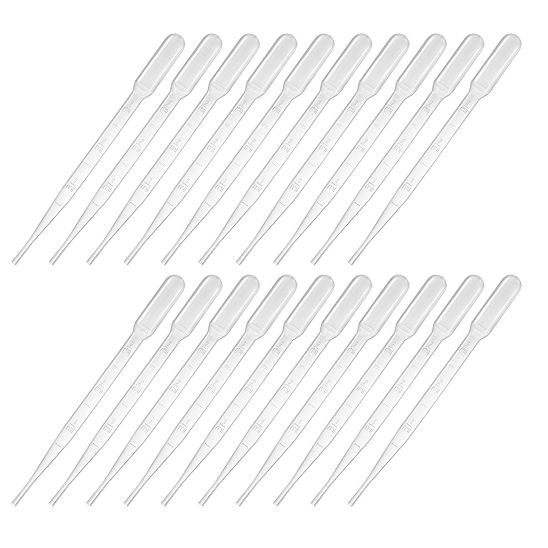 uxcell Uxcell 100 Pcs 3ml Disposable Pasteur Pipettes Test Tubes Liquid Drop Droppers Graduated 150mm Long