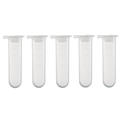 Harfington Uxcell 20 Pcs 5ml Plastic Centrifuge Tubes with Attached Cap, Round Bottom, Graduated Marks