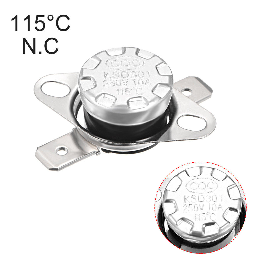 uxcell Uxcell 2pcs Temperatur Steuerschalter Thermostat110 °5 10A normal geschlossen N.C de