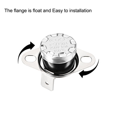 Harfington Uxcell 5pcs Bimetall Temperaturreglerschalter Thermostat 150°C 10A Normal schließen NC de
