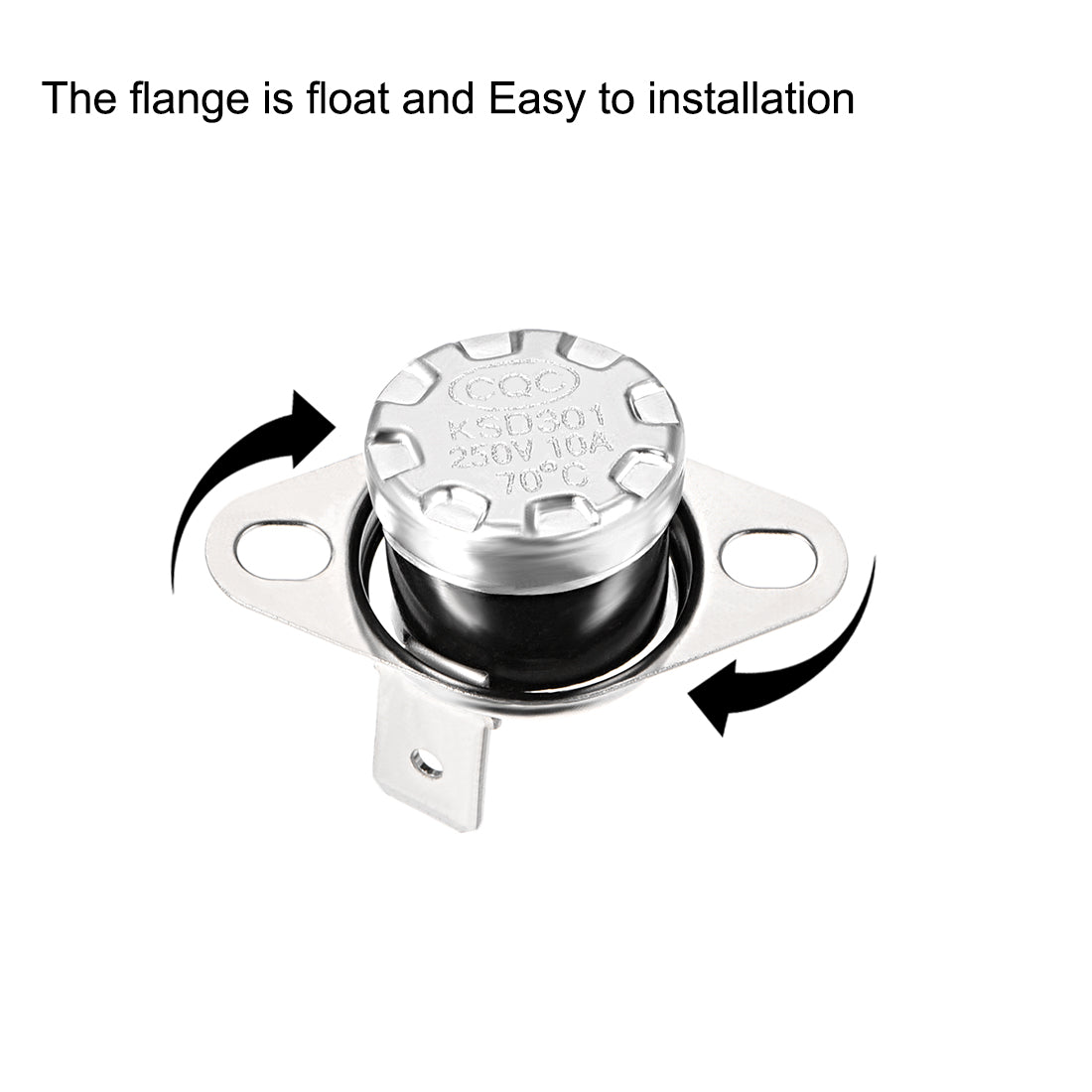 uxcell Uxcell Temperature Control Switch , Thermostat , KSD301 70°C , 10A , Normally Open N.O 2pcs