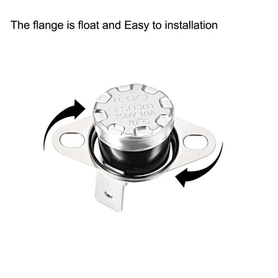 Harfington Uxcell Temperature Control Switch , Thermostat , KSD301 70°C , 10A , Normally Open N.O 2pcs