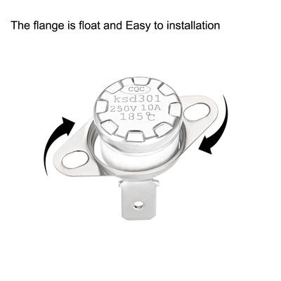 Harfington Uxcell Temperature Control Switch , Thermostat , KSD301 185°C , 10A , Normally Closed N.C 2pcs,Ceramic Material