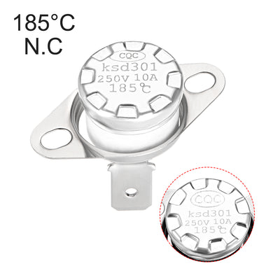 Harfington Uxcell Temperature Control Switch , Thermostat , KSD301 185°C , 10A , Normally Closed N.C 2pcs,Ceramic Material