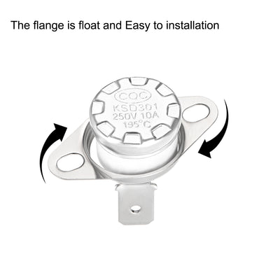 Harfington Uxcell 2pcs Bimetall Temperatur Reglerschalter Thermostat 195°C 10A normal schließen de