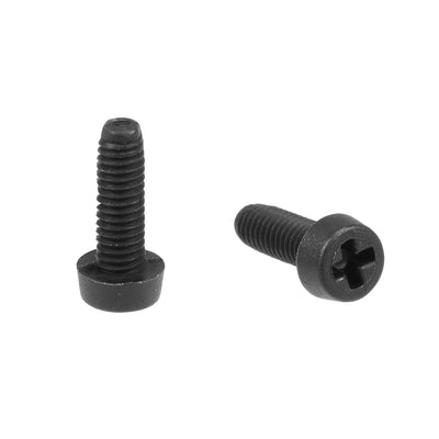 Harfington Uxcell M2.5x8mm Threaded Nylon Phillips Cross Pan Head Machine Screws Bolts Black 10Pcs