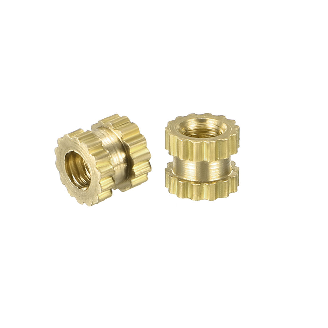 uxcell Uxcell M2 x 3mm(L) x 3.2mm(OD) Female Thread Brass Knurled Threaded Insert Embedment Nuts, 200 Pcs