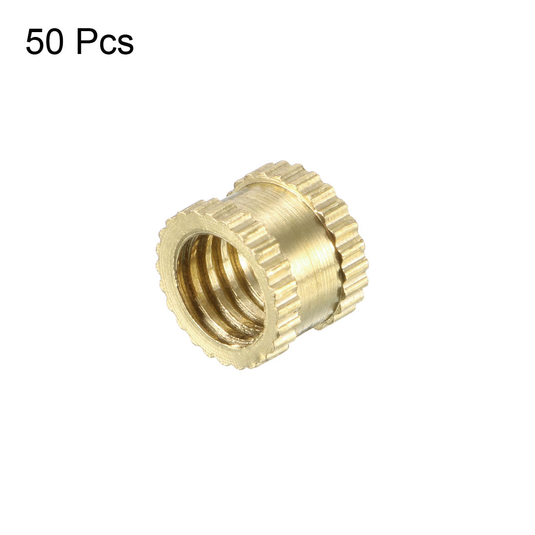 uxcell Uxcell M6 x 1mm Female Brass Knurled Threaded Insert Embedment Nut for 3D Printer, 50Pcs