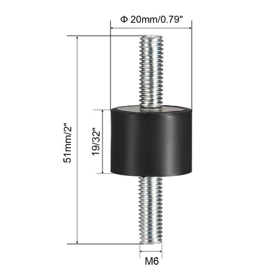 Harfington Uxcell 7 Stk.Gummischau Absorbieren Vibration Isolator M6x18mm Bolzen 25/32''x 19/32'' de