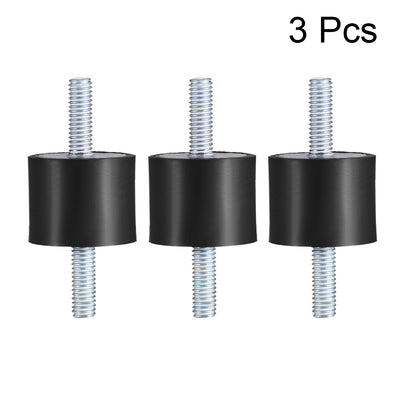 Harfington Uxcell 25 x 20mm Rubber Mounts,Vibration Isolators,with M6 x 18mm Studs,3pcs