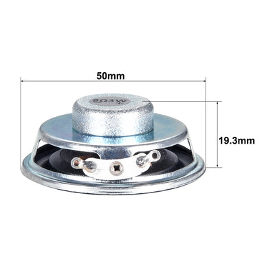 Harfington Uxcell 4Stk 3W 8 Ohm Lautsprecher 50mm runde Form für DIY Audio Lautsprecher