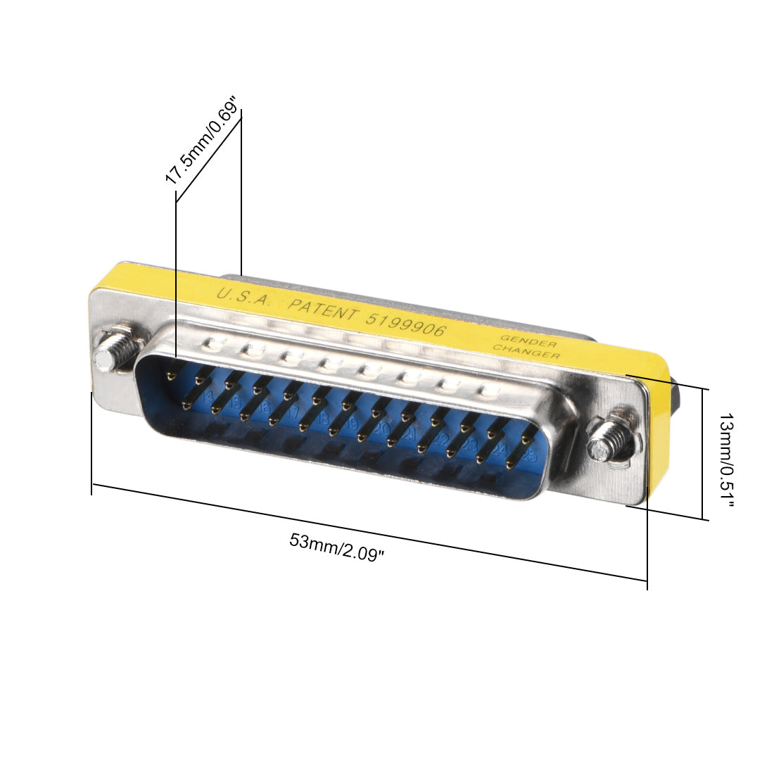 uxcell Uxcell DB25 VGA Gender Changer 25 Pin Female to Male 2-row Mini Gender Changer Coupler Adapter Connector for Serial Applications Blue