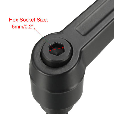 Harfington Uxcell M10 x 25mm Thread Push Button Ratchet Level Adjustable Handle Male Stud