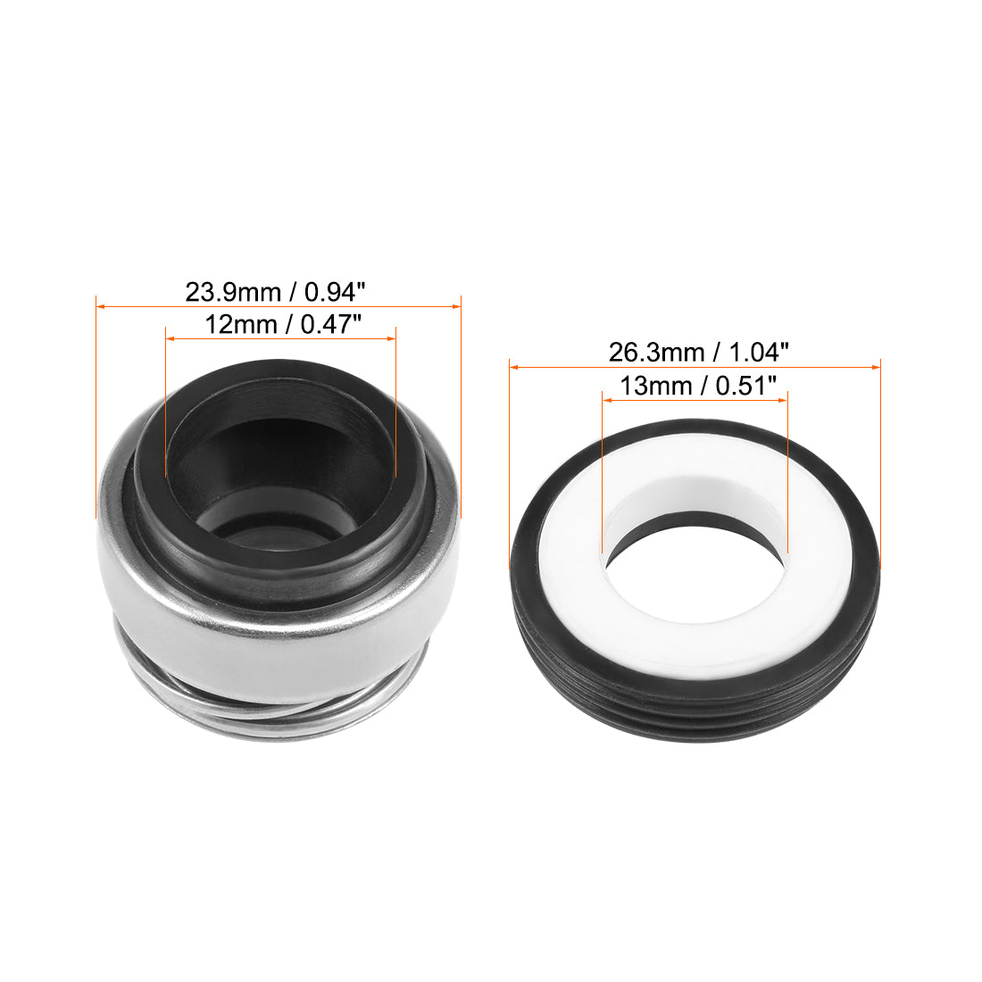 uxcell Uxcell Mechanical Shaft Seal Replacement for Pool Spa Pump 2pcs 301-12